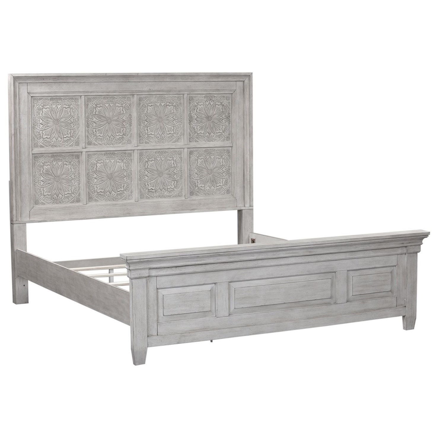 Liberty Furniture Heartland Transitional King Panel Bed with Decorative
